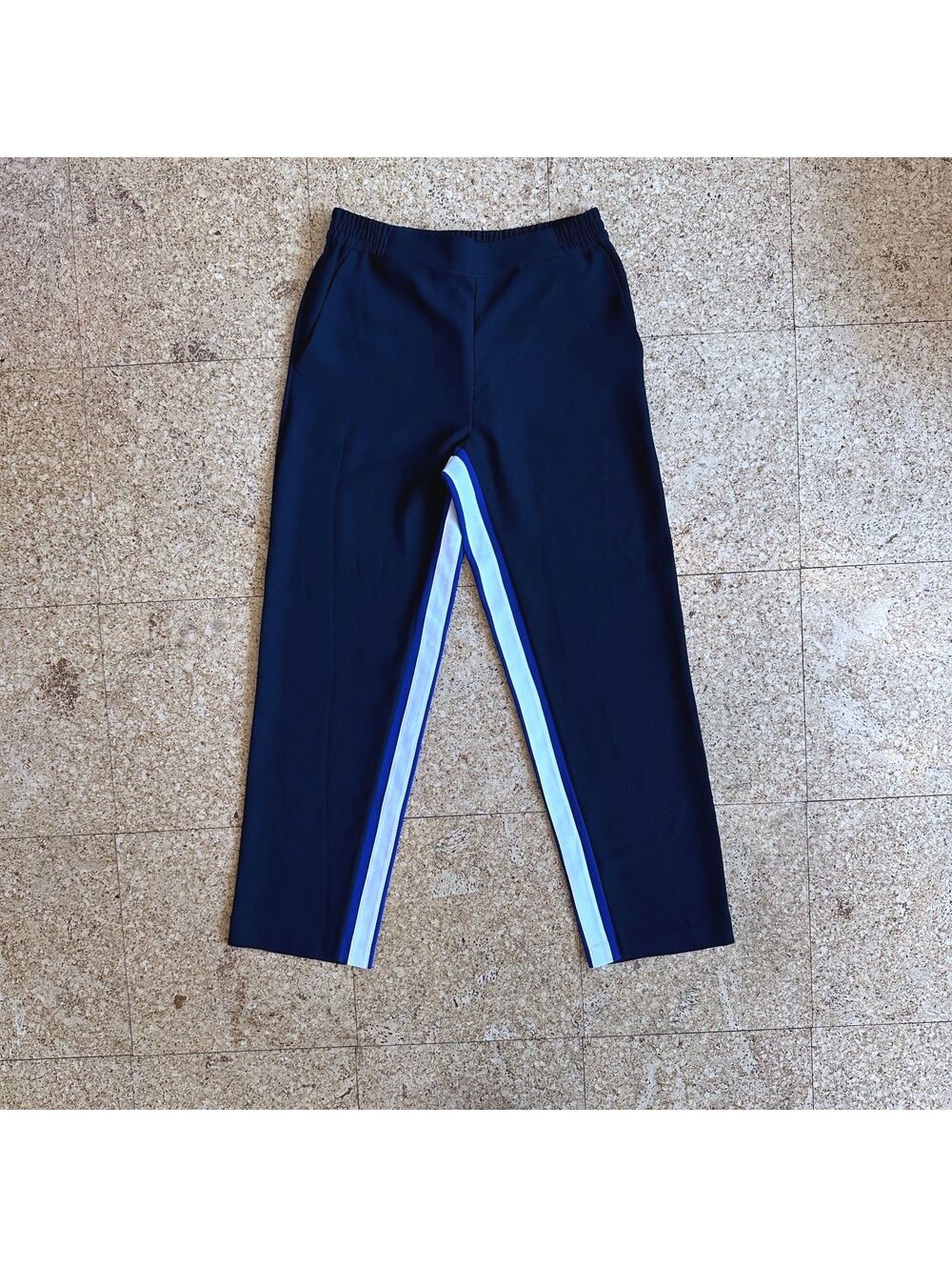 Whistles Dress Pants Women's 4 Navy Blue Racer Stripe Inseam Accent Trousers